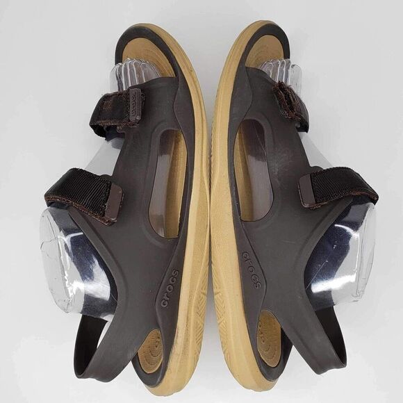 Crocs Swiftwater Sandals Men's Size 10 Brown Strap Hiking Water Comfort - Picture 4 of 9